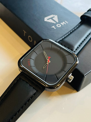 Square Black Dial Watch
