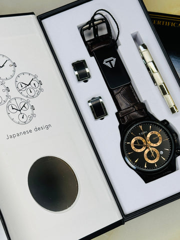 Coffee Black Gift Set Watch