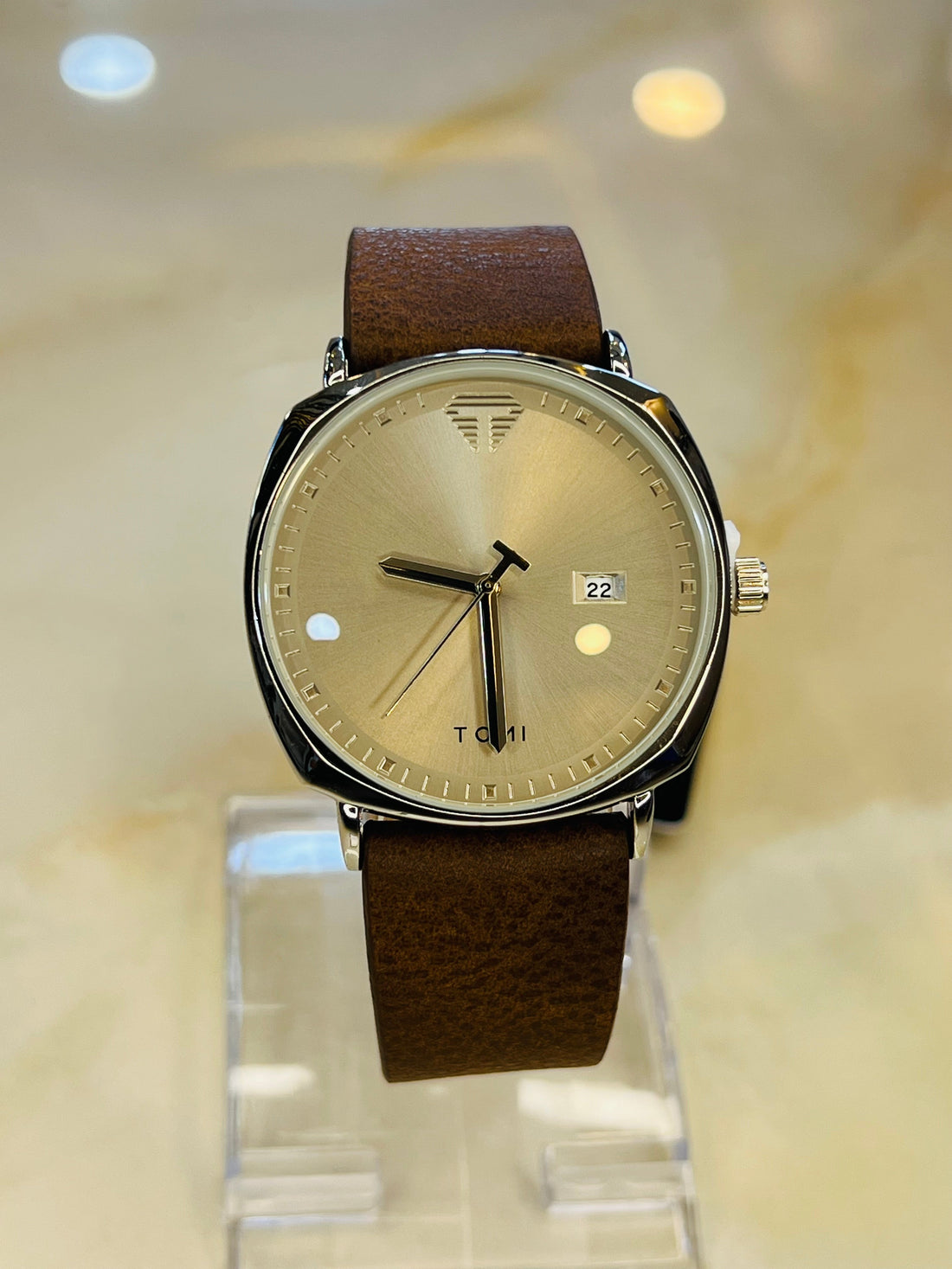 Brown Grey Sleek Dial Watch