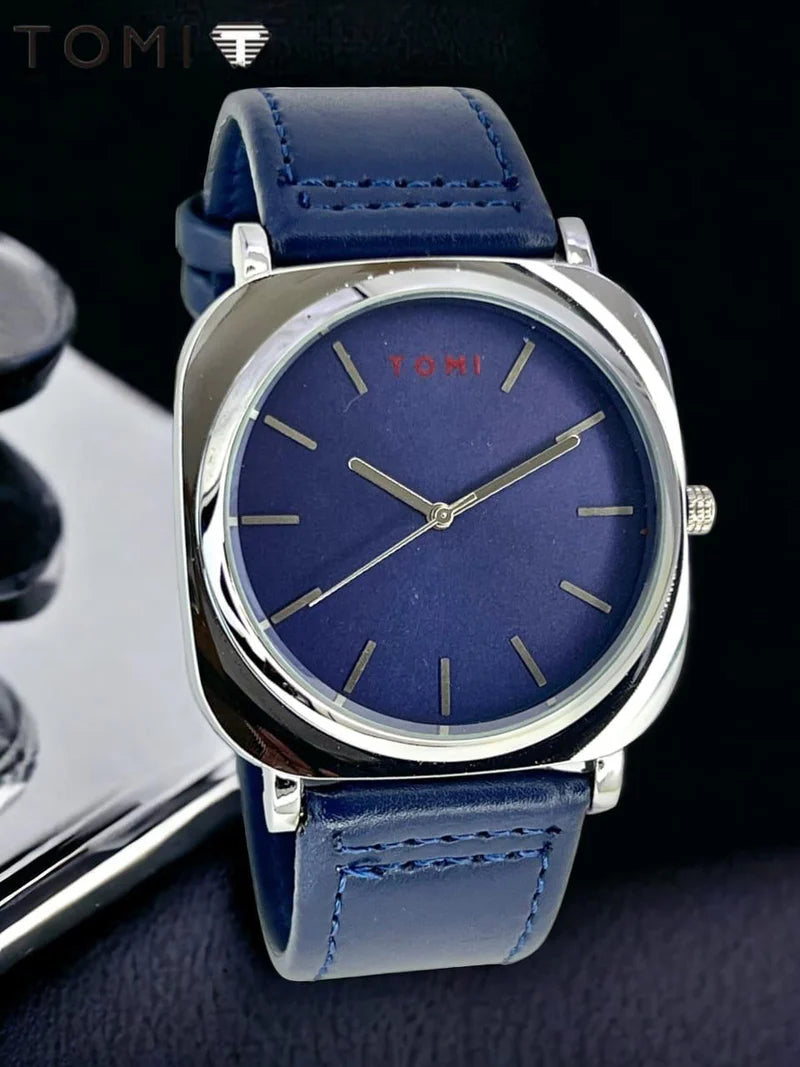 Men's Watch Quartz Date Leather Strap