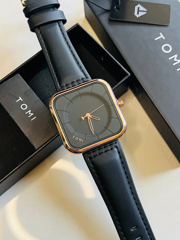 Black Gold Square Dial Watch
