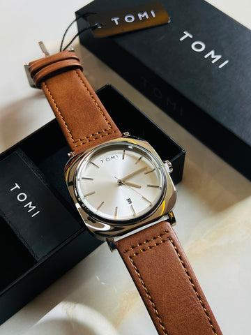 Brown Silver Business Class Watch