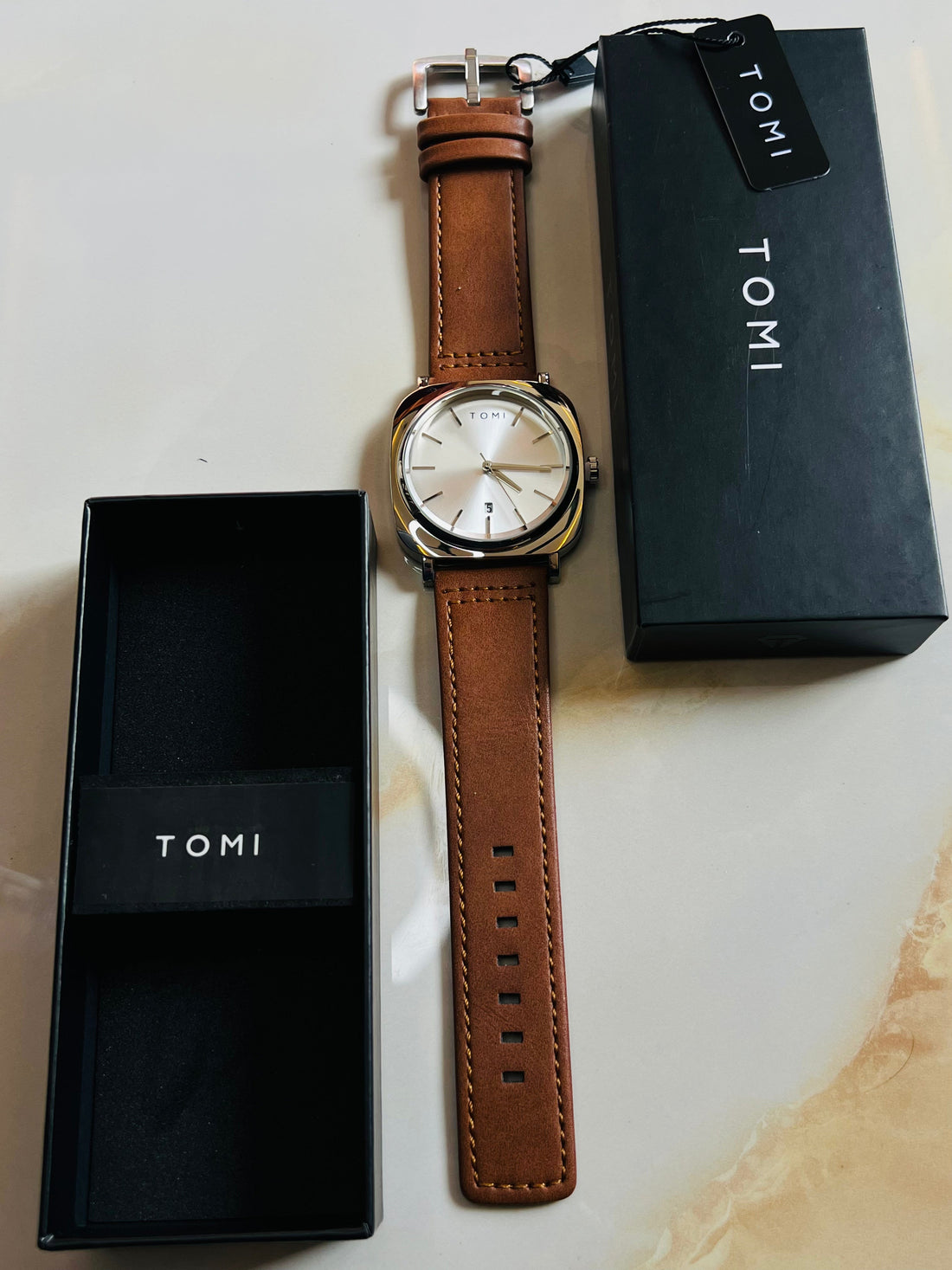 Brown Silver Business Class Watch